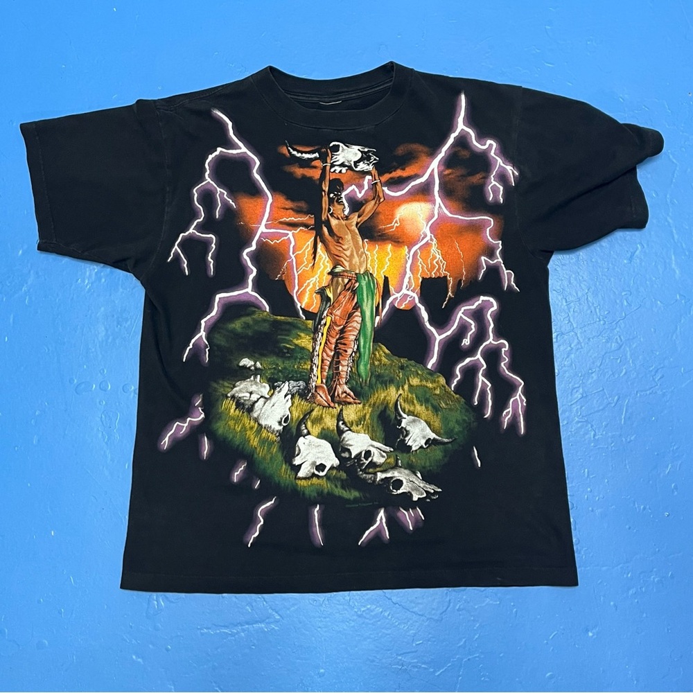 Vintage American Thunder lightning ang Indian shirt